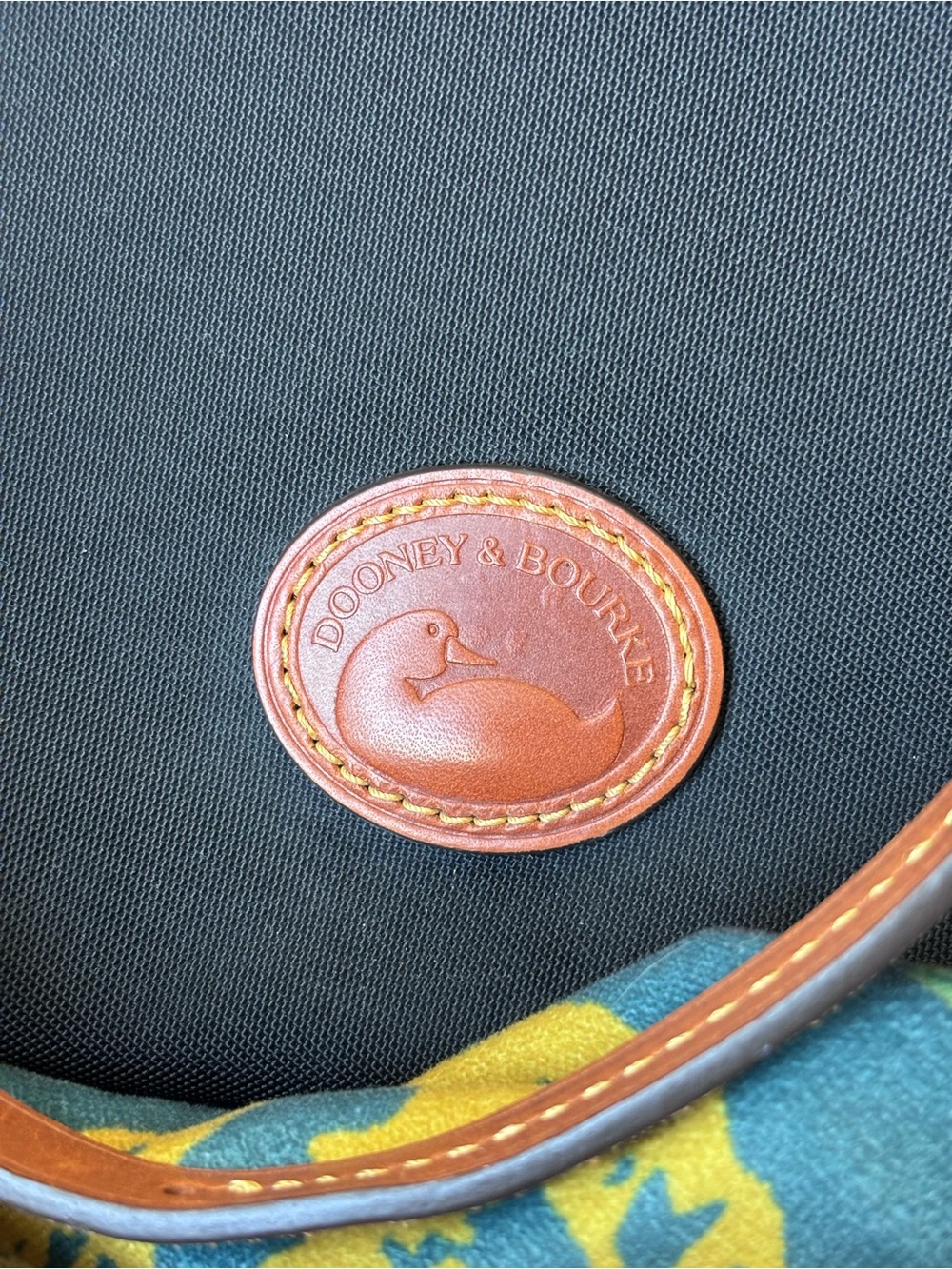 Dooney & Bourke Black Crossbody with Brown Leather Trim - Picture 2 of 6